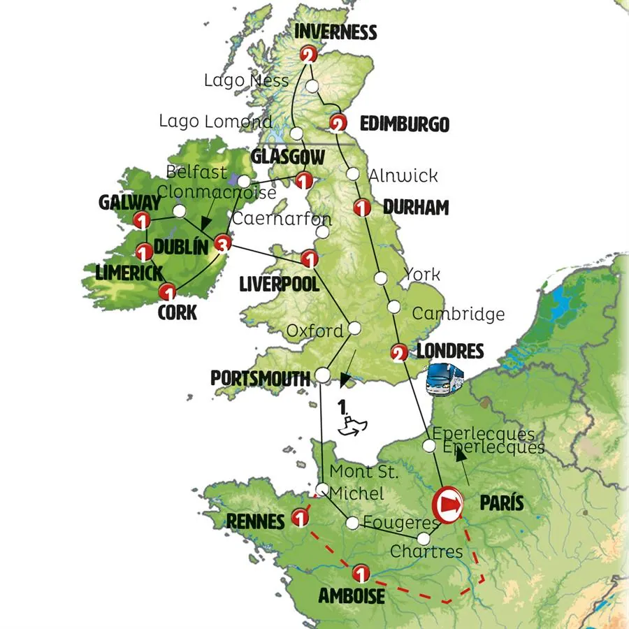 Islas Británicas con Bretaña y Castillos del Loira - imagen 1