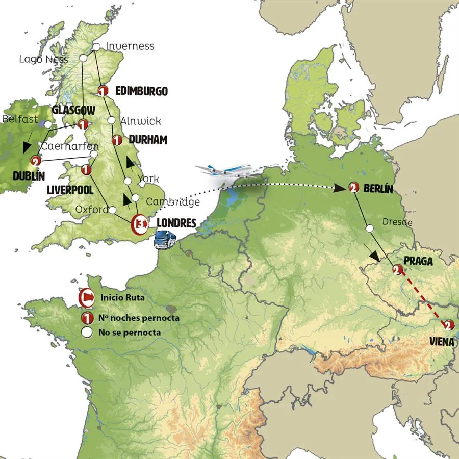 Inglaterra, Escocia e Irlanda  y Capitales Imperiales con Avión Fin Praga - imagen 1