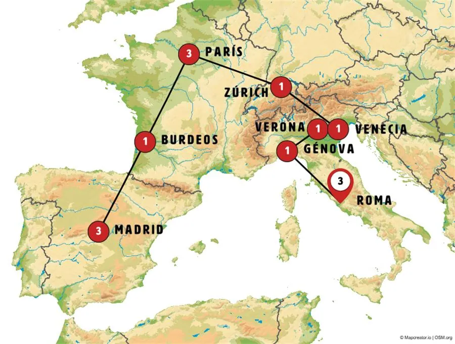 Italia, Suiza, Francia y Madrid +i - imagen 1