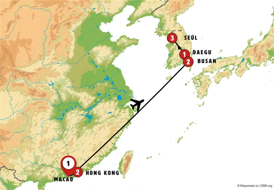 Macao, Hong Kong y Corea - imagen 1