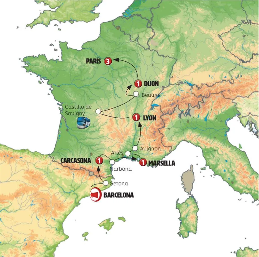 Cataluña, Provenza, Borgoña con París - imagen 1