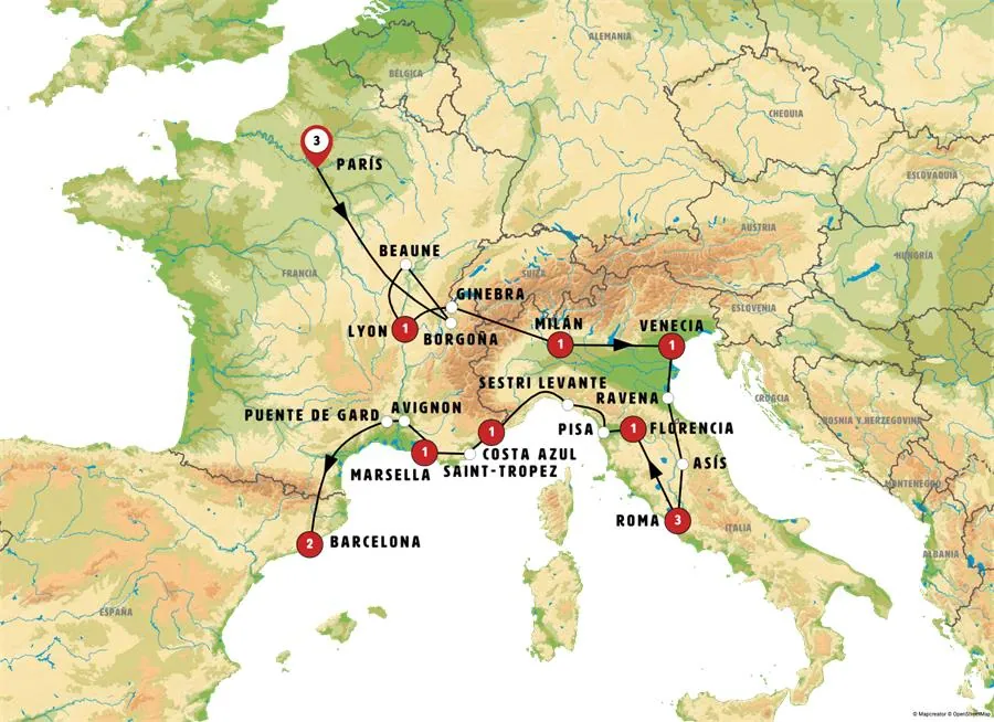 París, Borgoña, Italia, Costa Azul y Provenza con Barcelona - imagen 1