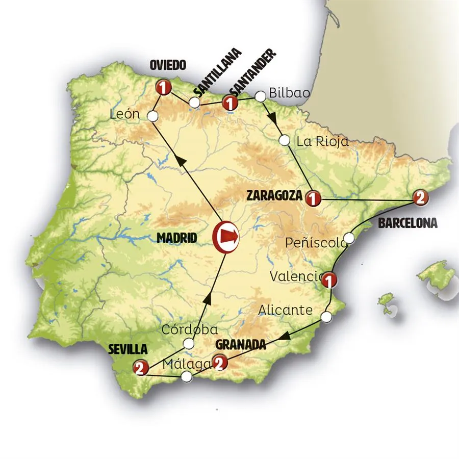 España de Norte a Sur con Madrid (sin Alhambra) - imagen 1