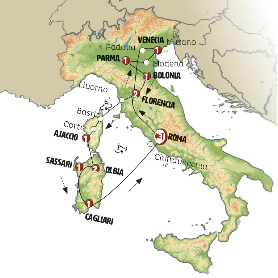 Vuelta a Italia con Corcega y Cerdeña - imagen 1