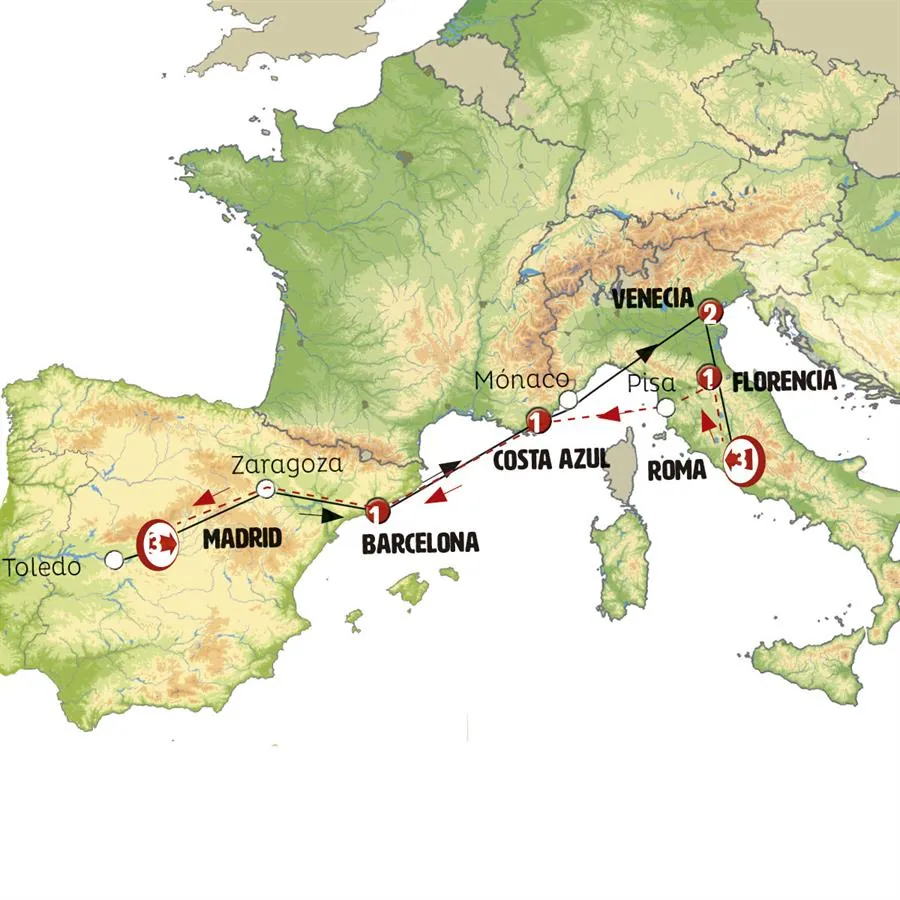 España, Italia, Costa Azul Rot - imagen 1