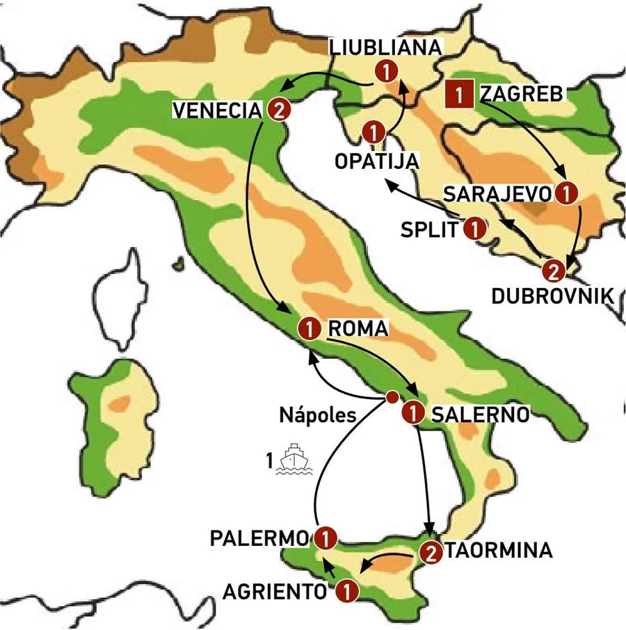 Croacia, Italia y Sicilia - imagen 1
