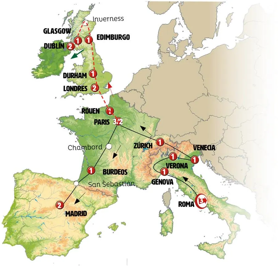 Italia, Suiza, Francia, Inglaterra y Escocia +i - imagen 1