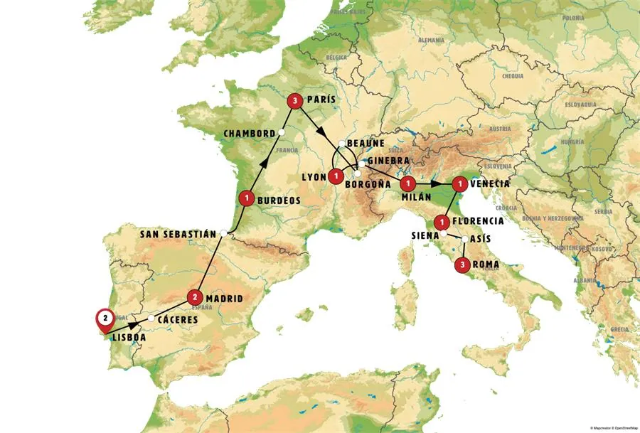 Portugal, España, Francia, Suiza e Italia +i - imagen 1