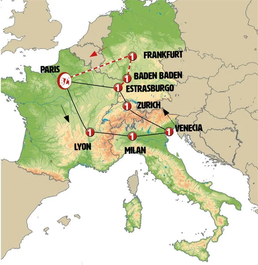 París, Borgoña, Italia, Suiza y Alsacia - imagen 1