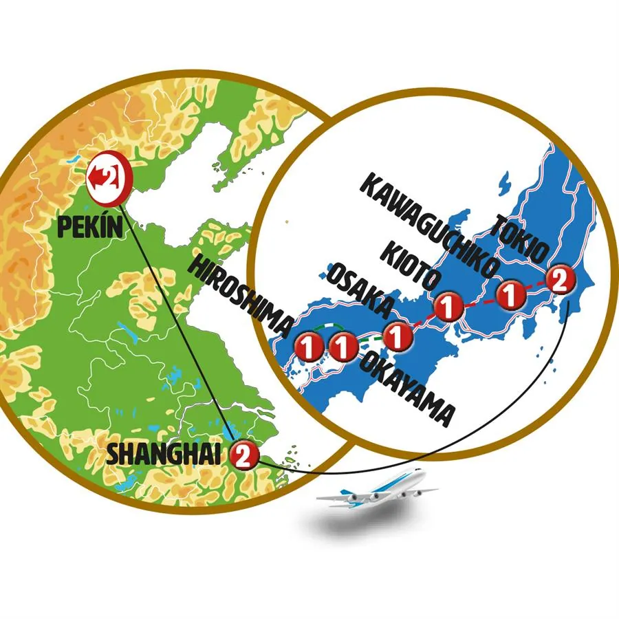 Pekín, Shanghái, Tokio con Monte Fuji - imagen 1