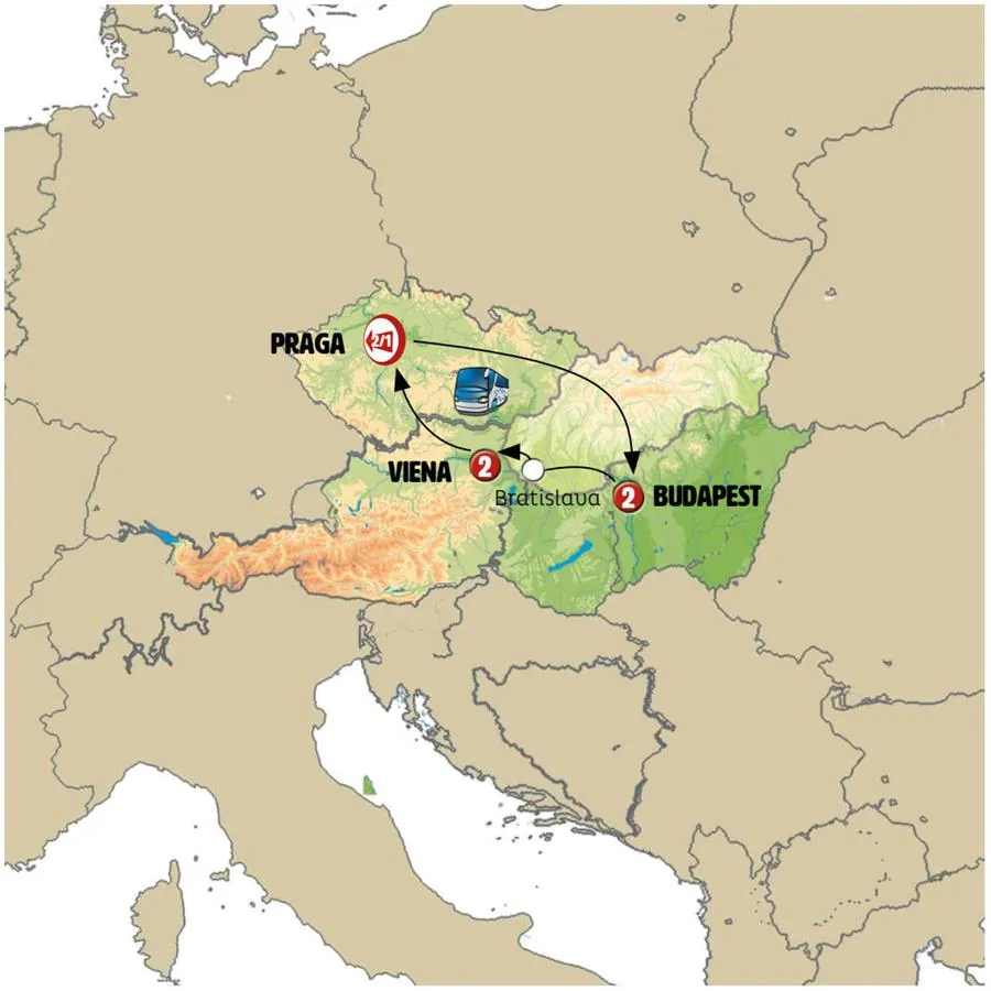 Chequia, Hungría y Austria Fin Praga Rot - imagen 1